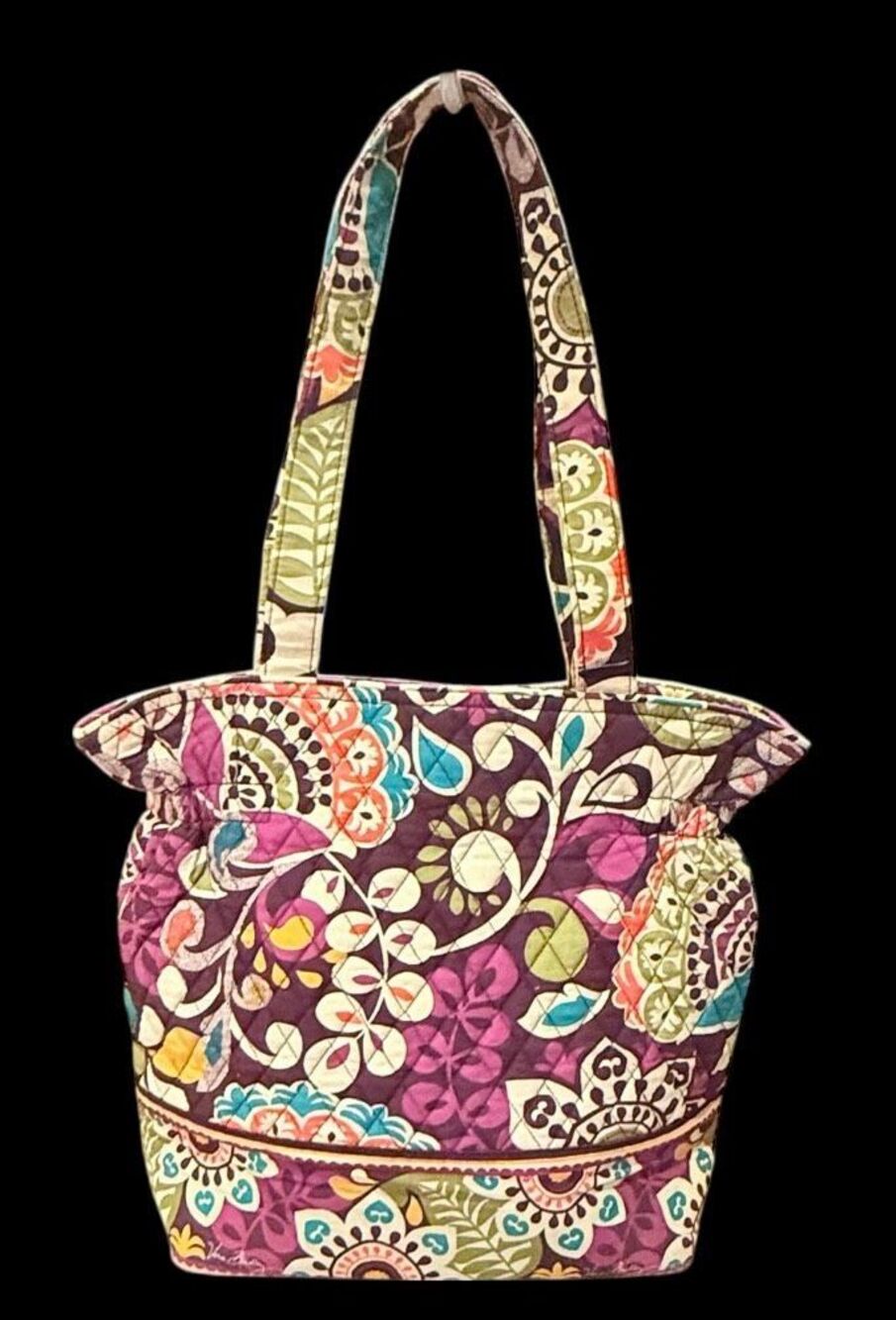 Vera Bradley Plum Crazy Glenna Shoulder Bag Quilted Retired Boho